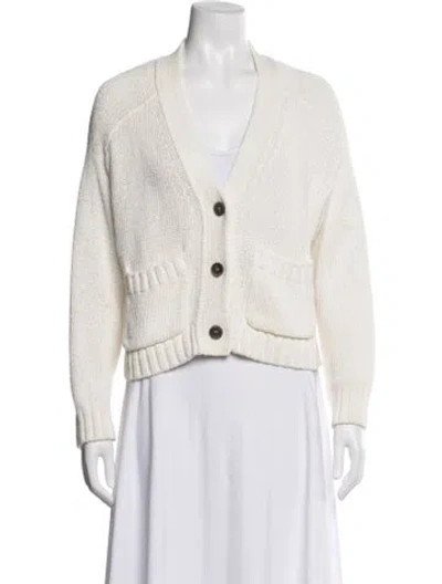 Pre-owned Brochu Walker V-neck Sweater In White