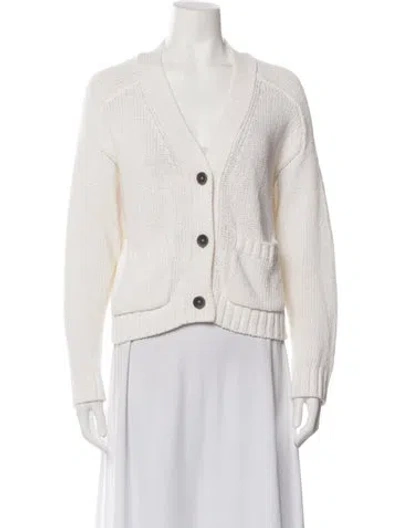 Pre-owned Brochu Walker V-neck Sweater In White