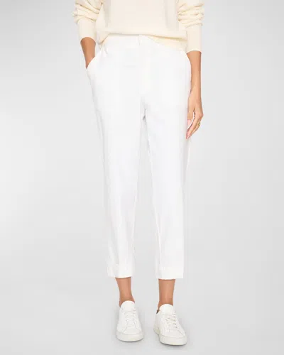 Brochu Walker Westport Cropped Metallic Shimmer Pants In Salt White