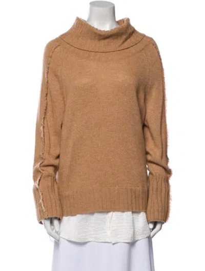 Pre-owned Brochu Walker Wool Cowl Neck Sweater In Brown