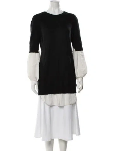 Pre-owned Brochu Walker Wool Crew Neck Sweater In Black