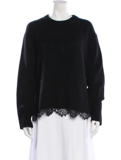 Pre-owned Brochu Walker Wool Crew Neck Sweater In Black