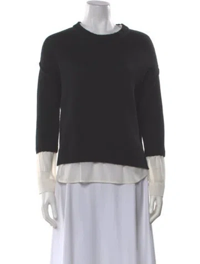 Pre-owned Brochu Walker Wool Crew Neck Sweater In Black