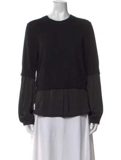 Pre-owned Brochu Walker Wool Crew Neck Sweater In Black