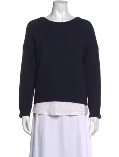 Pre-owned Brochu Walker Wool Crew Neck Sweater In Blue