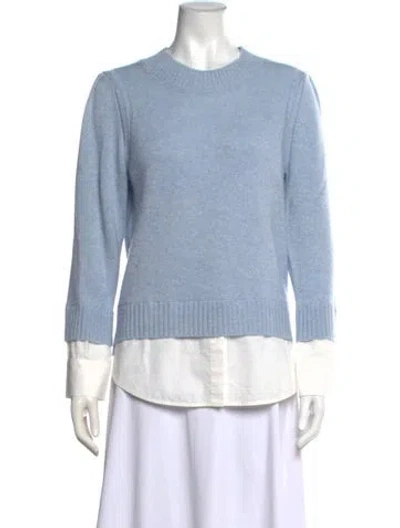 Pre-owned Brochu Walker Wool Crew Neck Sweater In Blue