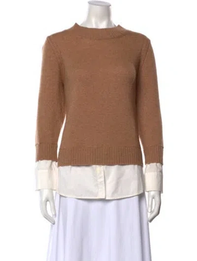 Pre-owned Brochu Walker Wool Crew Neck Sweater In Brown