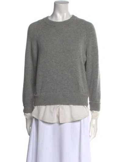Pre-owned Brochu Walker Wool Crew Neck Sweater In Gray