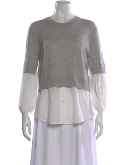 Pre-owned Brochu Walker Wool Crew Neck Sweater In Gray
