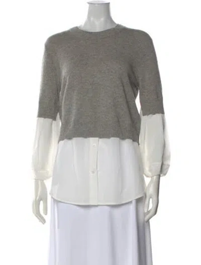 Pre-owned Brochu Walker Wool Crew Neck Sweater In Gray