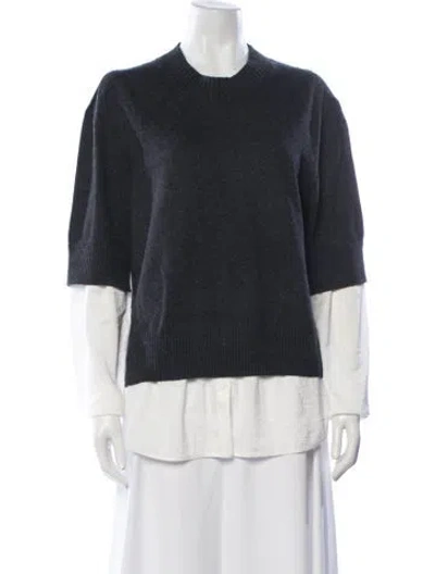Pre-owned Brochu Walker Wool Crew Neck Sweater In Gray