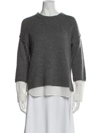 Pre-owned Brochu Walker Wool Crew Neck Sweater In Grey