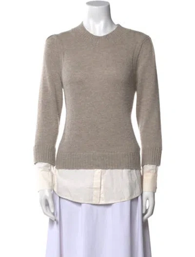 Pre-owned Brochu Walker Wool Crew Neck Sweater In Neutral