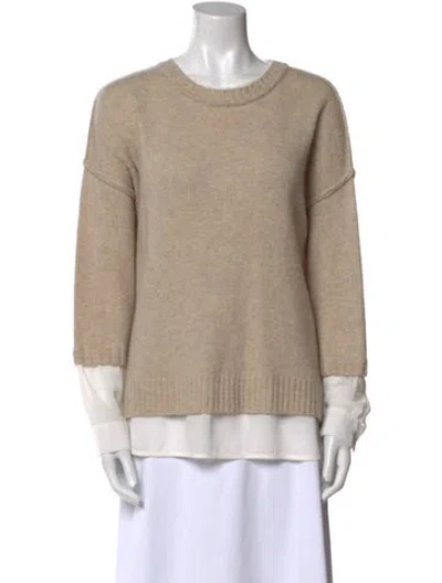 Pre-owned Brochu Walker Wool Crew Neck Sweater In Neutral