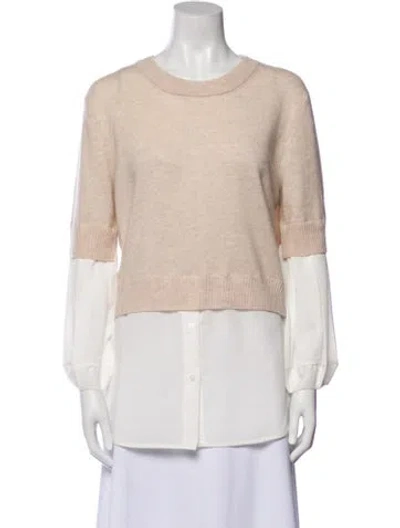 Pre-owned Brochu Walker Wool Crew Neck Sweater In Neutral