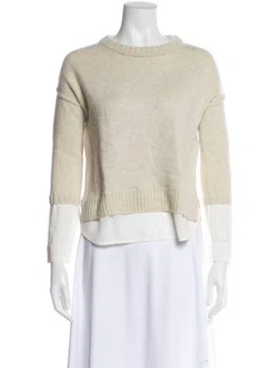 Pre-owned Brochu Walker Wool Crew Neck Sweater In Neutral