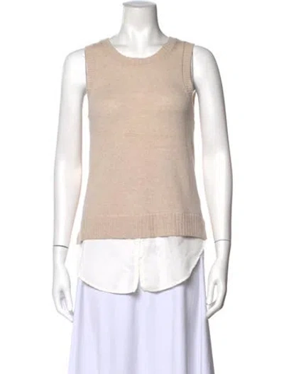 Pre-owned Brochu Walker Wool Crew Neck Sweater In Neutrals