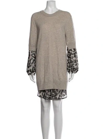 Pre-owned Brochu Walker Wool Knee-length Dress In Grey