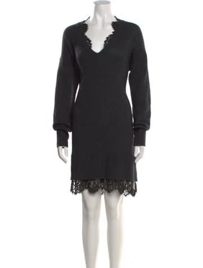 Pre-owned Brochu Walker Wool Long Dress In Black