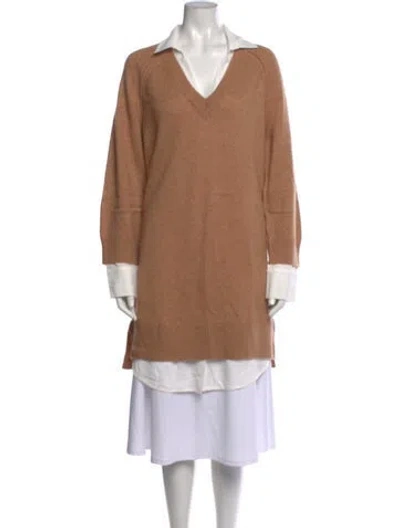 Pre-owned Brochu Walker Wool Long Dress In Brown
