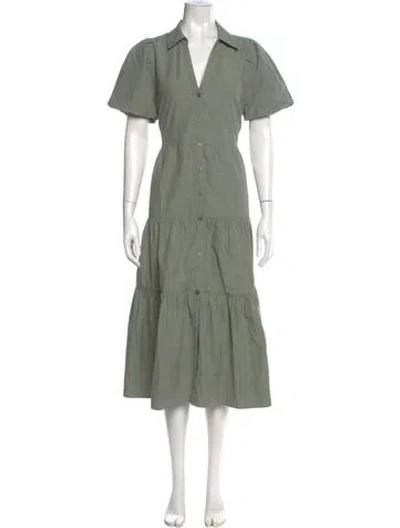 Pre-owned Brochu Walker Wool Long Dress In Green