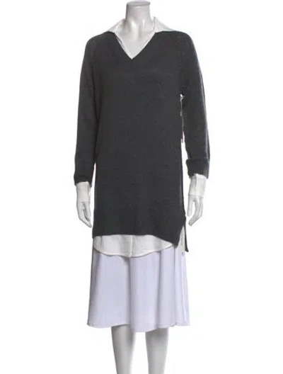Pre-owned Brochu Walker Wool Long Dress In Grey