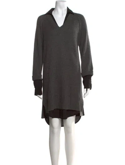 Pre-owned Brochu Walker Wool Long Dress In Grey
