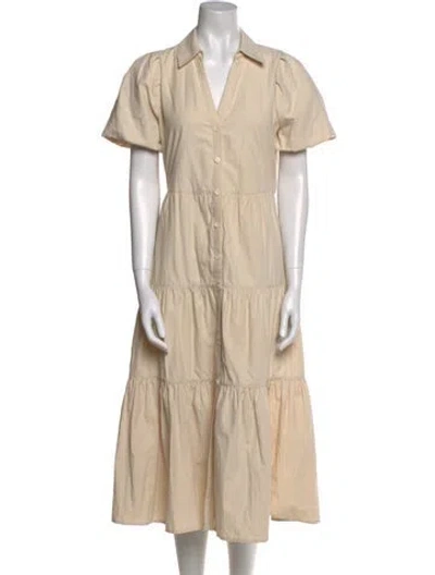 Pre-owned Brochu Walker Wool Long Dress In Neutral