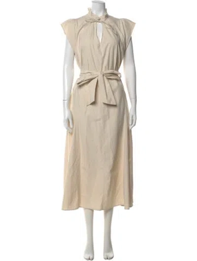 Pre-owned Brochu Walker Wool Long Dress In Neutral