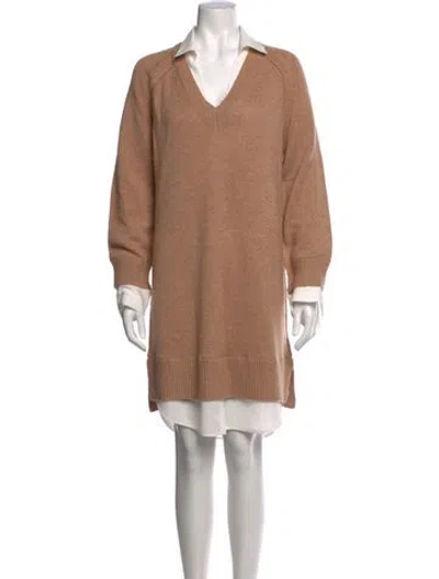 Pre-owned Brochu Walker Wool Midi Length Dress In Brown