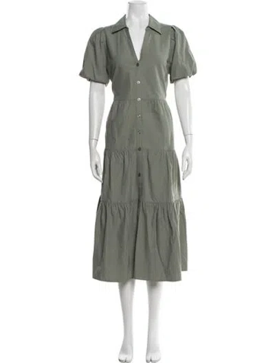 Pre-owned Brochu Walker Wool Midi Length Dress In Green