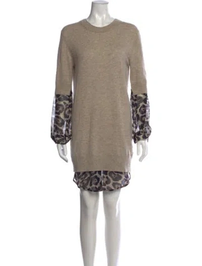 Pre-owned Brochu Walker Wool Midi Length Dress In Grey