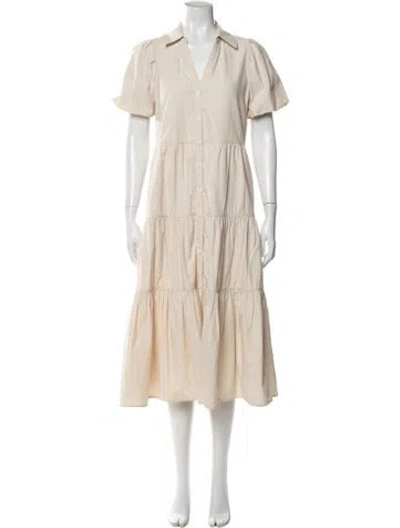 Pre-owned Brochu Walker Wool Midi Length Dress In Neutral