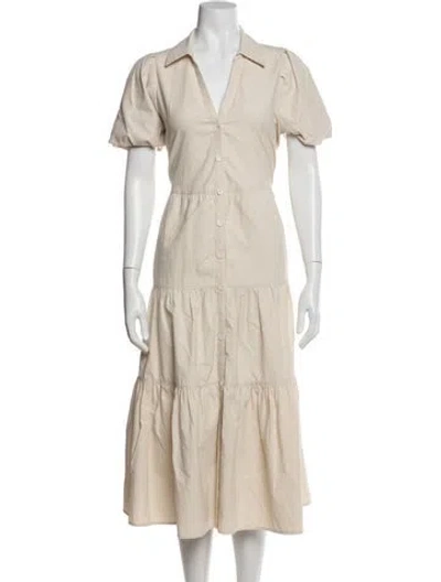Pre-owned Brochu Walker Wool Midi Length Dress In Neutral