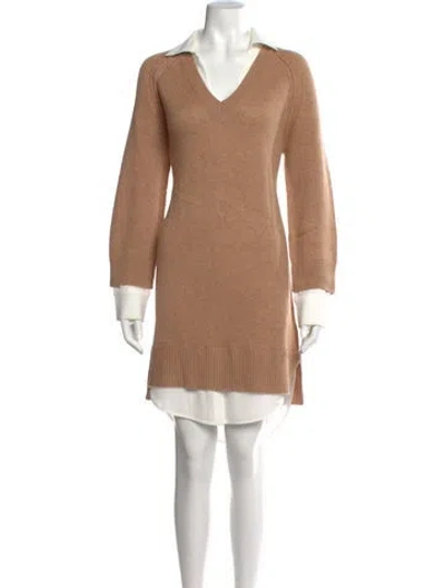 Pre-owned Brochu Walker Wool Midi Length Dress In Neutral