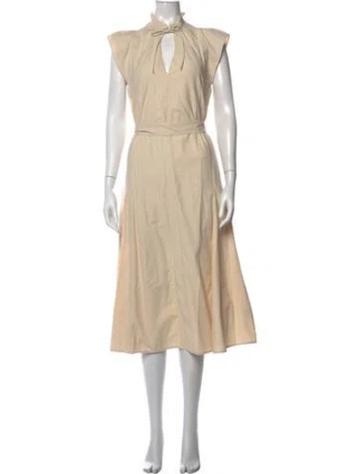 Pre-owned Brochu Walker Wool Midi Length Dress In Neutral