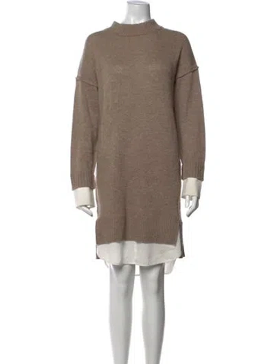 Pre-owned Brochu Walker Wool Midi Length Dress In Neutrals