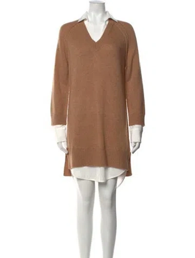 Pre-owned Brochu Walker Wool Midi Length Dress In Neutrals