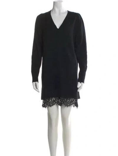 Pre-owned Brochu Walker Wool Mini Dress In Black