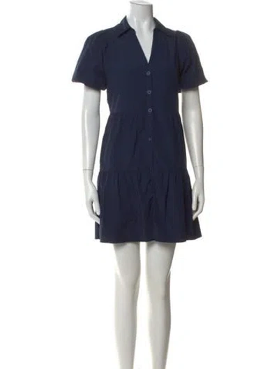Pre-owned Brochu Walker Wool Mini Dress In Blue