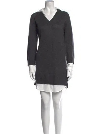 Pre-owned Brochu Walker Wool Mini Dress In Gray