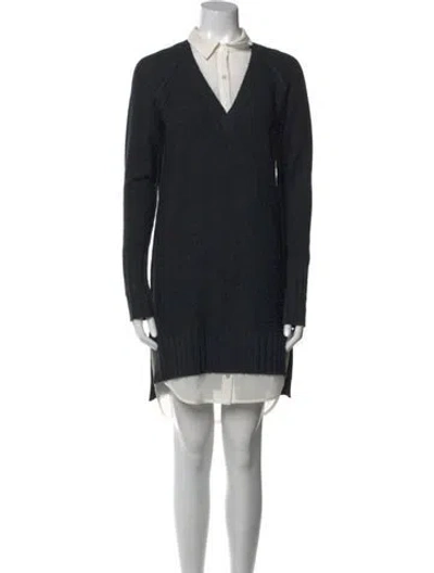 Pre-owned Brochu Walker Wool Mini Dress In Gray