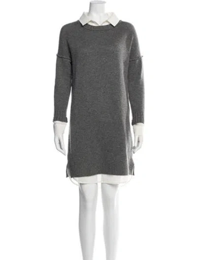 Pre-owned Brochu Walker Wool Mini Dress In Gray
