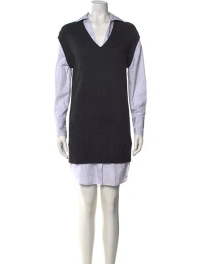 Pre-owned Brochu Walker Wool Mini Dress In Gray
