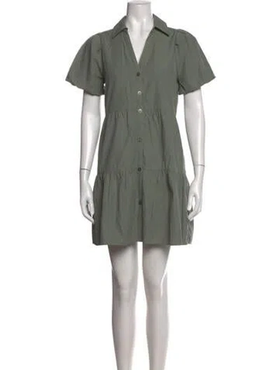 Pre-owned Brochu Walker Wool Mini Dress In Green