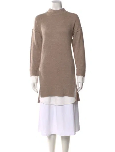 Pre-owned Brochu Walker Wool Mini Dress In Neutral