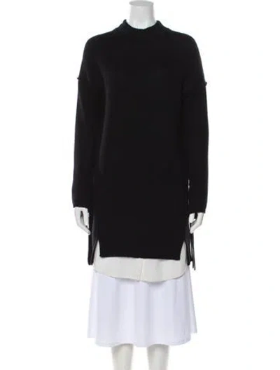Pre-owned Brochu Walker Wool Mock Neck Sweater In Black