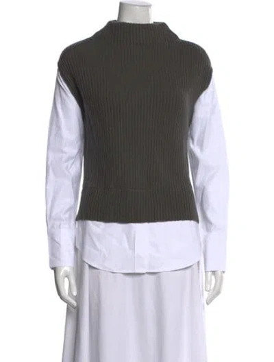 Pre-owned Brochu Walker Wool Mock Neck Sweater In Grey