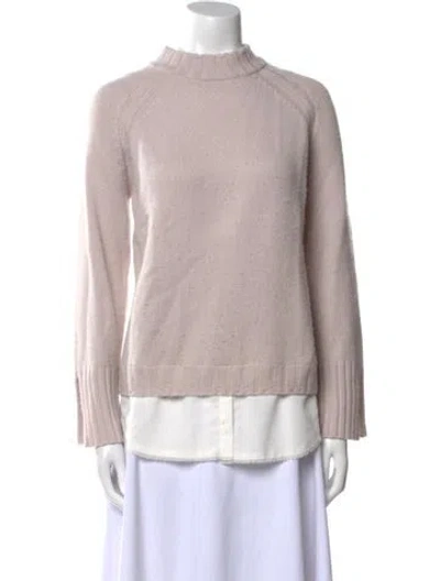 Pre-owned Brochu Walker Wool Mock Neck Sweater In Pink