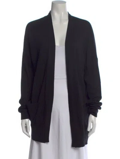 Pre-owned Brochu Walker Wool Open Front Sweater In Black